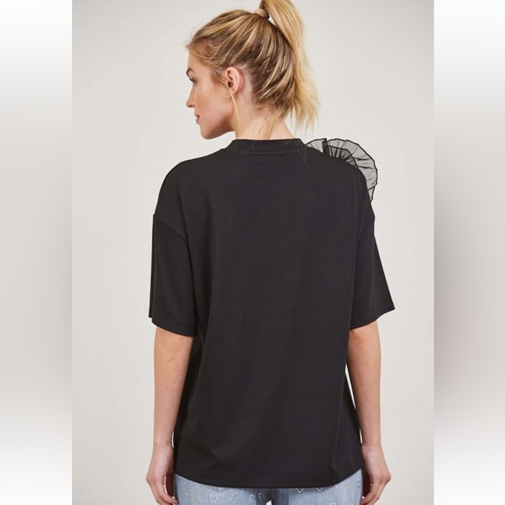 ShopEvelynne Black Floral Ruffle Tee - Picture 5 of 5